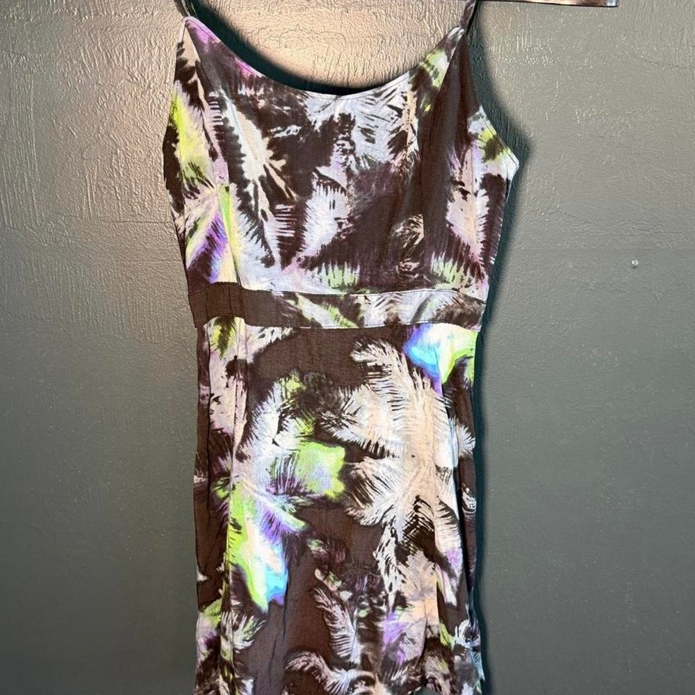 Y2K American Eagle Outfitters Babydoll Top XXS Abstract Tropical Cami